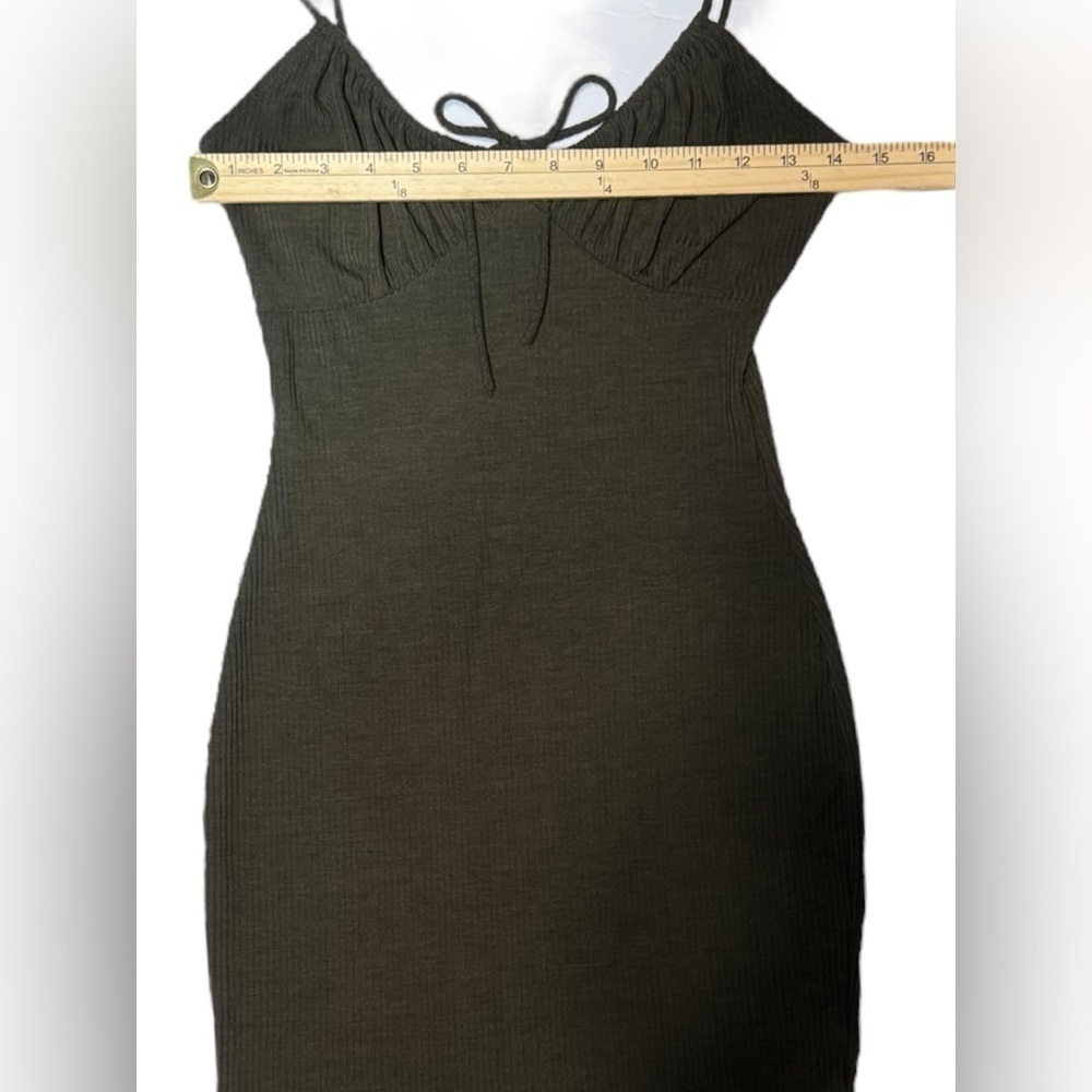 Windsor Whats the Scoop Olive Mini Dress Women’s Size Small Ribbed - Picture 8 of 16